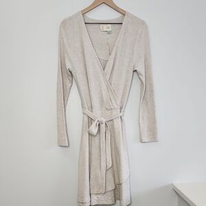 Anthropologie Cream Long Sleeve Dress